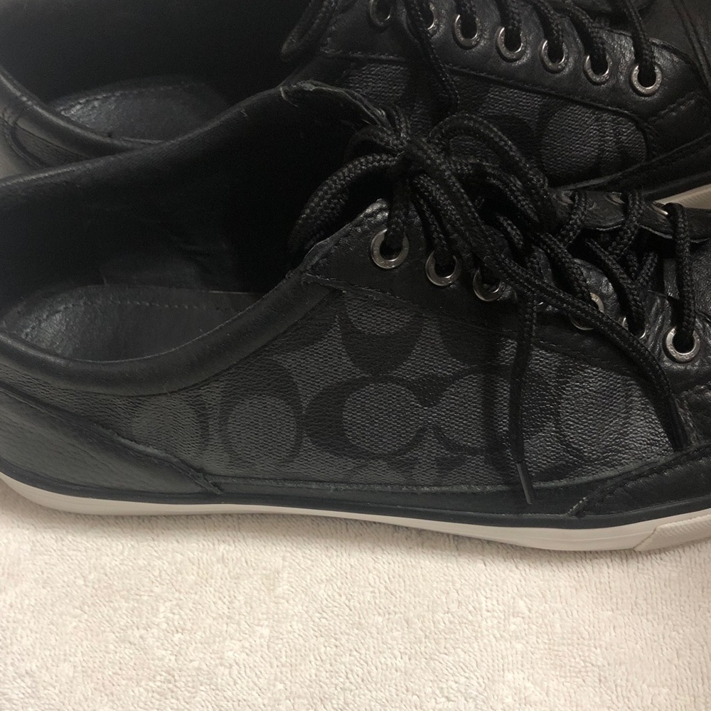Coach Sneakers Leather And Canvas Men’s Size 10 Pre-owned Used Condition. - Picture 4 of 12